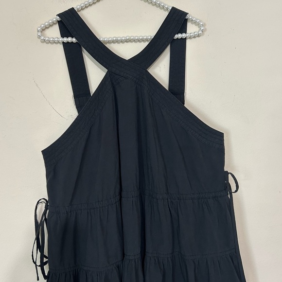 Madewell Plus Poplin Halter Tiered Black Midi Dress SIZE 14 - Picture 5 of 9